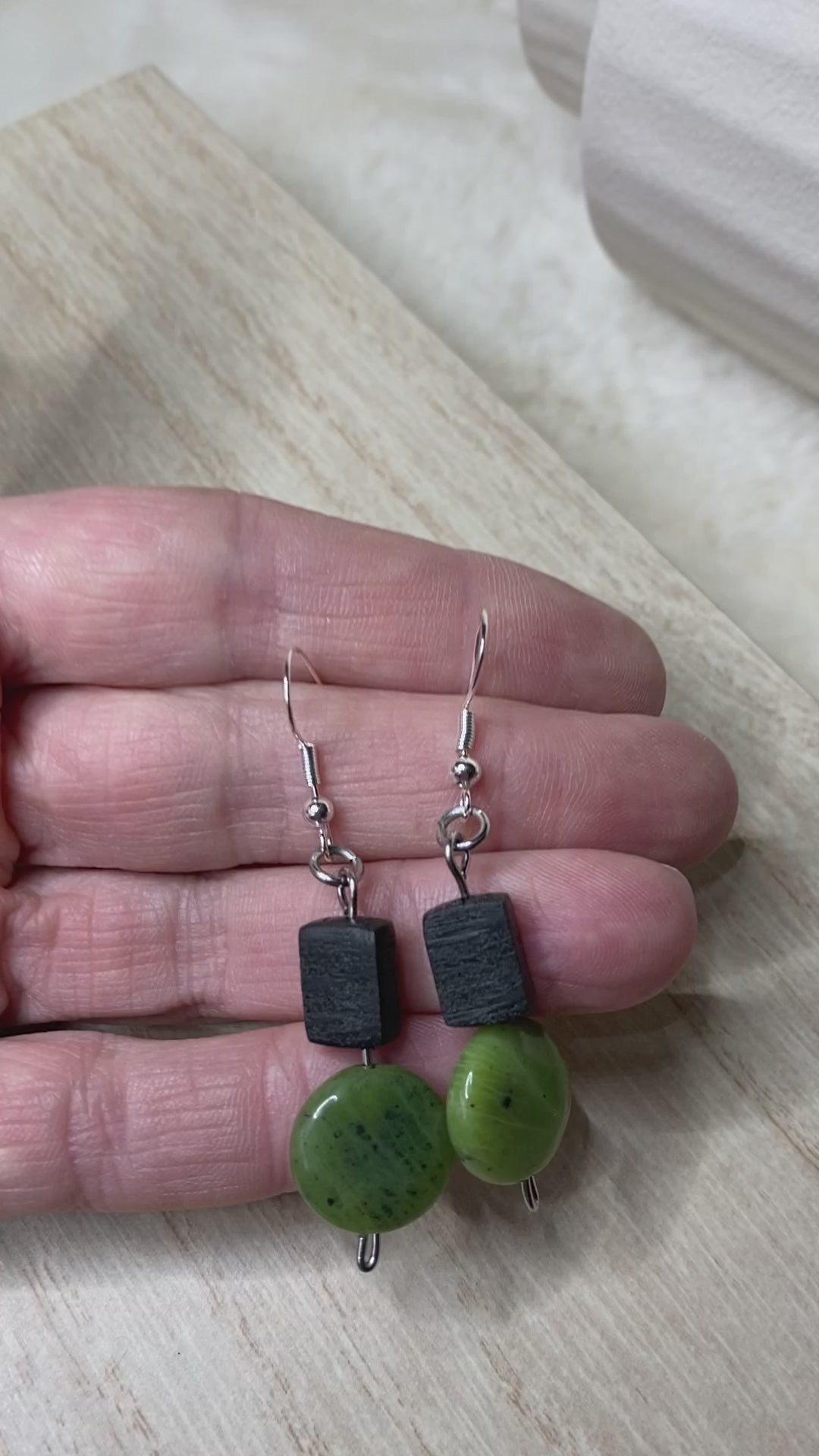 green earrings 