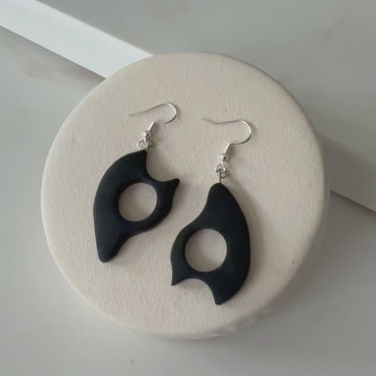 black bog oak earrings 
