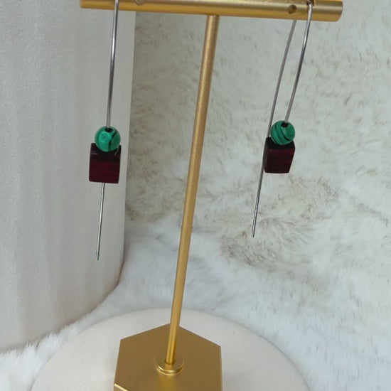 malachite earrings 