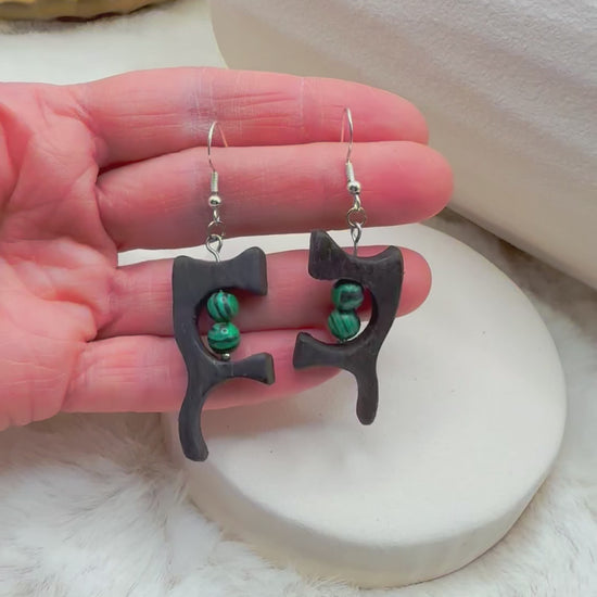 Handmade bog oak earrings Ireland